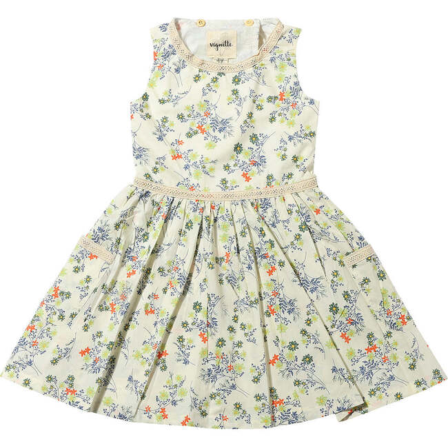 Nina Dress, Blue Meadow Flowers
