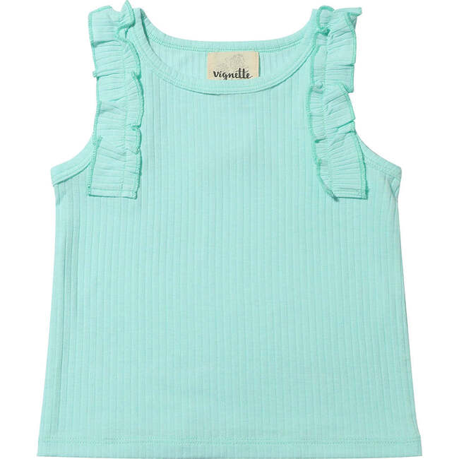 Raj Tank, Aqua - Tank Tops - 1