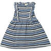Maria Dress, Navy Blue Terry Stripe - Dresses - 1 - thumbnail