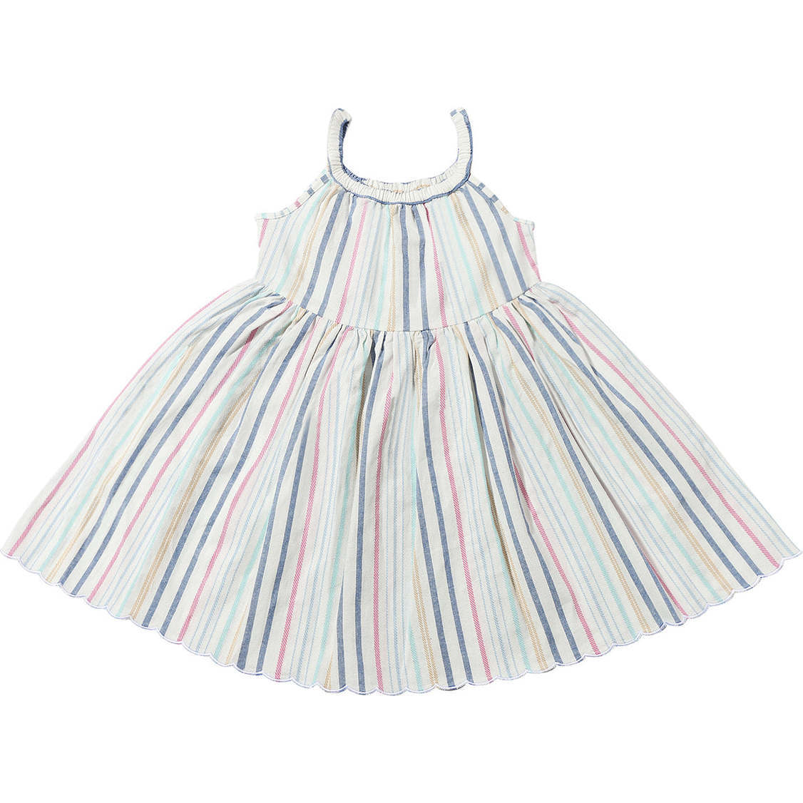 Stella Dress, Pink and Blue Multi Stripe - Dresses - 1