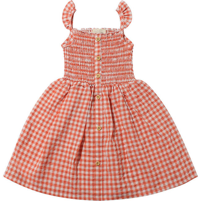 Jill Dress, Coral Gingham - Dresses - 1