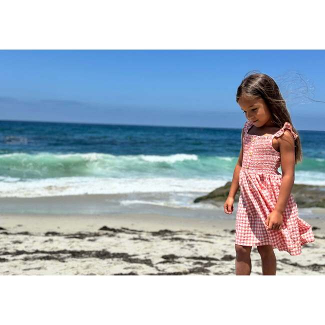 Jill Dress, Coral Gingham - Dresses - 2