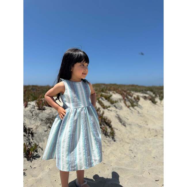 Jewel Dress, Blue Multi Stripe - Dresses - 2