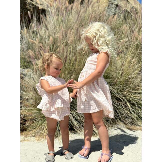 Jill Dress, Peach Gingham - Dresses - 3