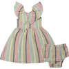 Harper Dress, Aqua Pink Stripe - Dresses - 1 - thumbnail
