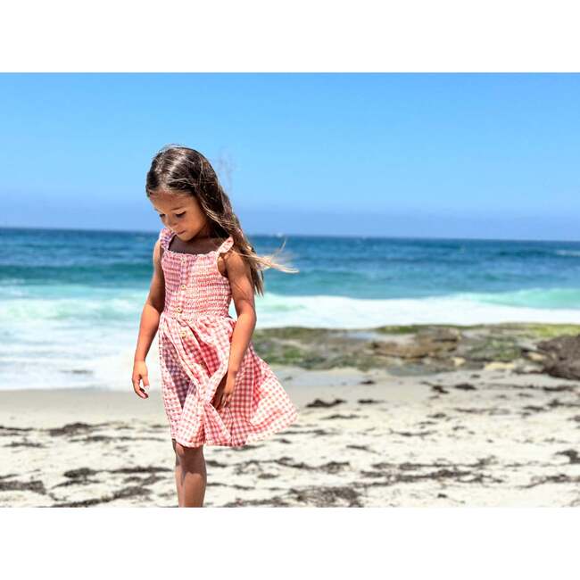 Jill Dress, Coral Gingham - Dresses - 3