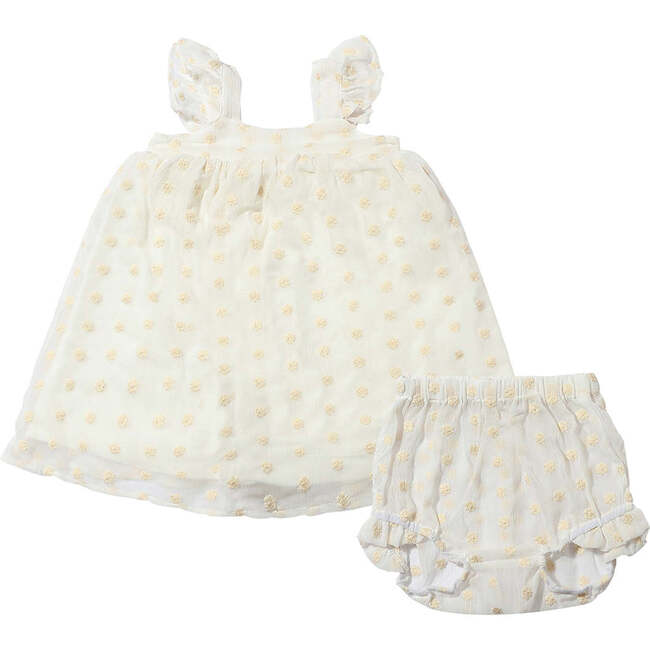 Georgie Dress, Ivory Mesh Daisy