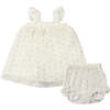 Georgie Dress, Ivory Mesh Daisy - Dresses - 1 - thumbnail