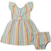 Harper Dress, Berry Aqua Stripe - Dresses - 1 - thumbnail