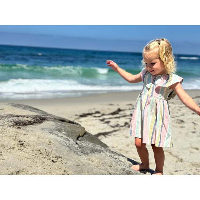 Harper Dress, Aqua Pink Stripe - Dresses - 2