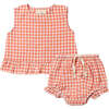Aria Set, Coral Plaid - Dresses - 1 - thumbnail