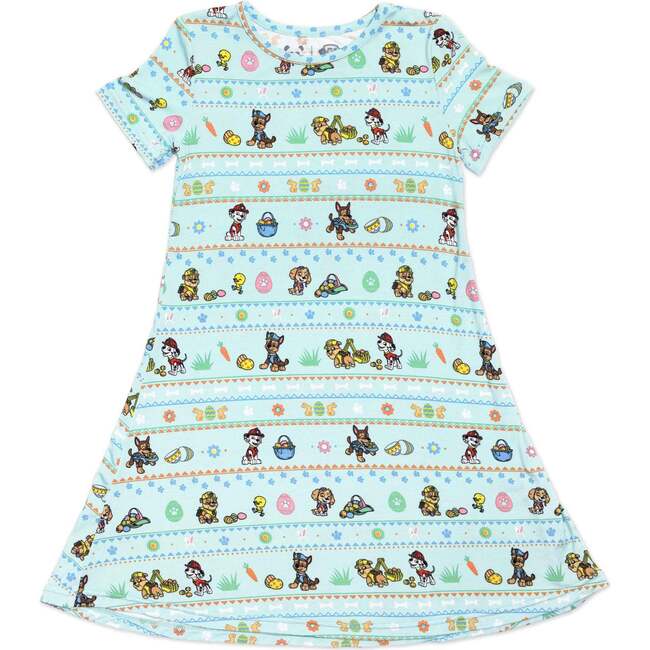 PAW Patrol: Easter Bamboo Girls' Short Sleeve Dress, Blue