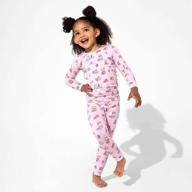 Easter Bunny Pink Bamboo Kids Pajamas, Pink - Pajamas - 7