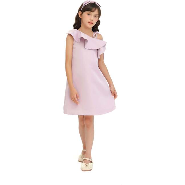 Petulla Off Shoulder Ruffle Dress, Purple - Dresses - 2
