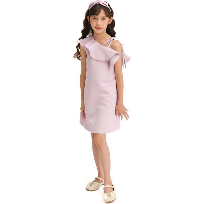 Petulla Off Shoulder Ruffle Dress, Purple - Dresses - 3