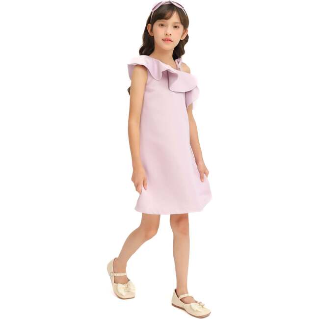 Petulla Off Shoulder Ruffle Dress, Purple - Dresses - 4