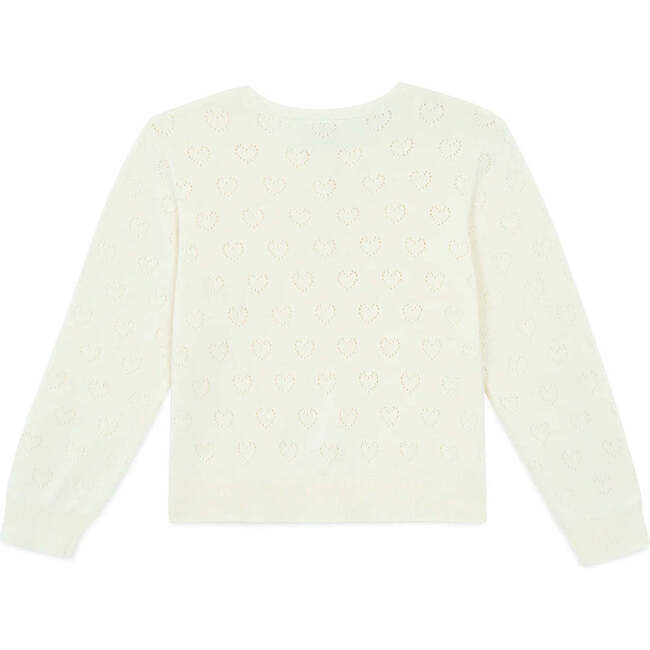 Openwork Hearts Lilou Cardigan, Ecru - Cardigans - 3