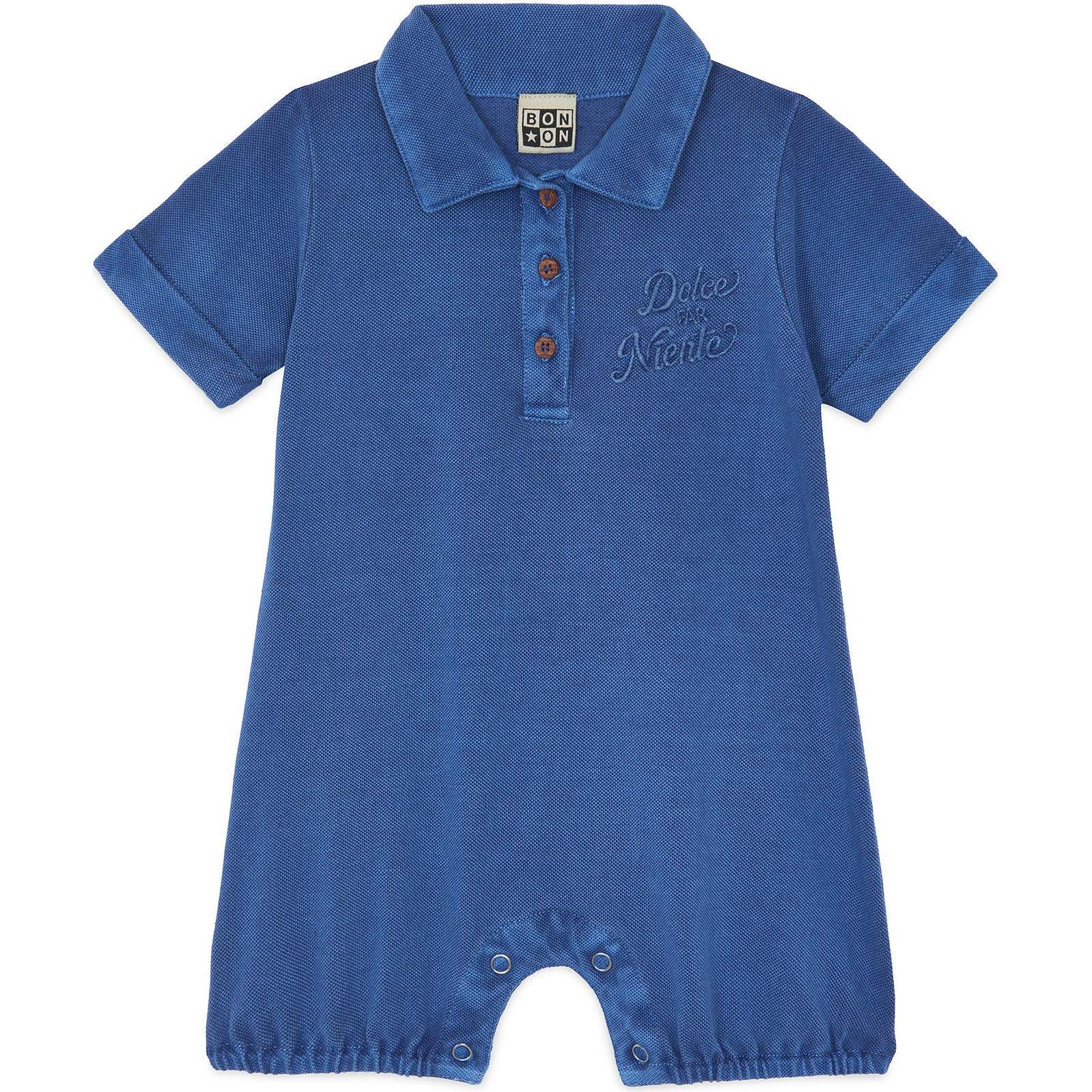 Mediterranean Blue Lewis Polo Romper - Rompers - 1