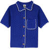 Crochet Lanza Cardigan, Coastal Blue - Cardigans - 1 - thumbnail