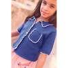 Crochet Lanza Cardigan, Coastal Blue - Cardigans - 3