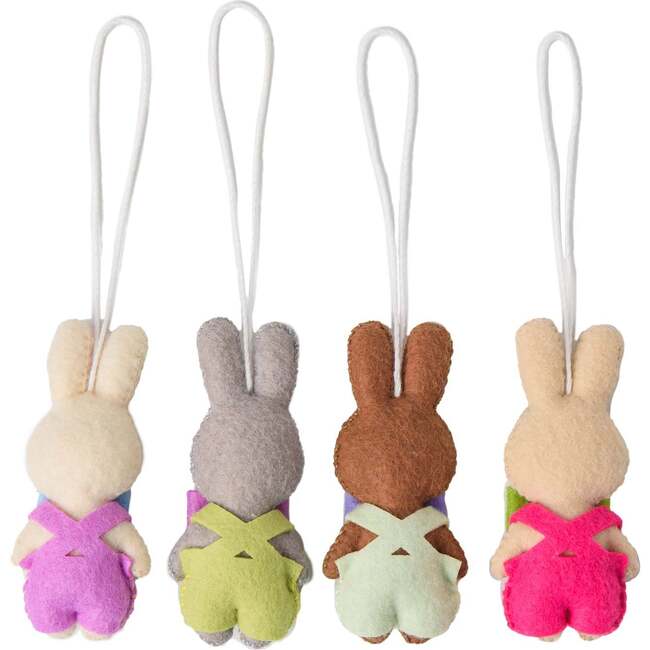 Felt Bunny Ornaments, Set of Four - Party Accessories - 3