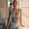 Hayden Bikini Top, Peri Micro Gingham - Two Pieces - 2