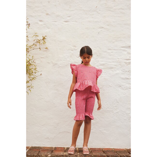 Alisa Vest, Raspberry Check - Vests - 2