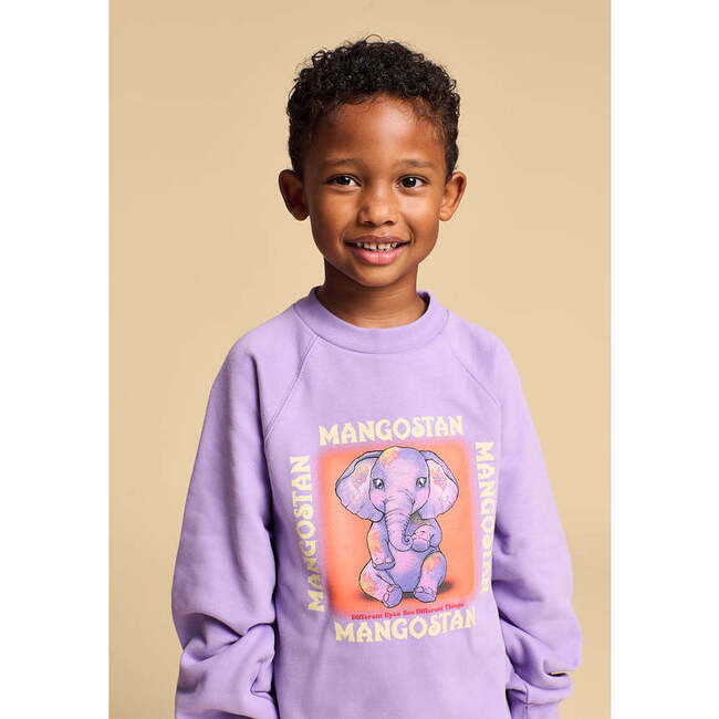 Sweet Elephant Sweatshirt, Lilac - Sweatshirts - 2
