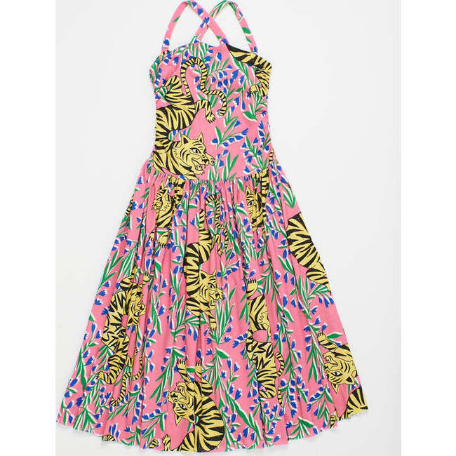 Wrinkle Bengala Dress, Pink - Dresses - 3