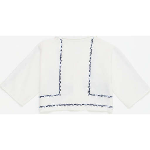 Pommegranate Embroidery Shirt, White - Shirts - 3