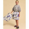 Pomegranate Skirt, White & Blue - Skirts - 2