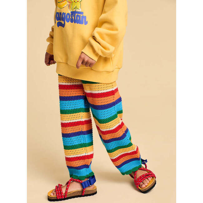 Multistripes Knit Trousers, Multicolor - Pants - 3