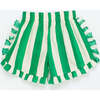 Flowers Stripes Short, White & Green - Shorts - 5