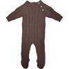Multi Knit Long Sleeve Footie, Taupe - Footie Pajamas - 1 - thumbnail