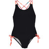 Textured Black Combo Swimsuit - One Pieces - 1 - thumbnail