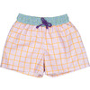 Lilac Squares Classic Swim Shorts - Swim Trunks - 1 - thumbnail
