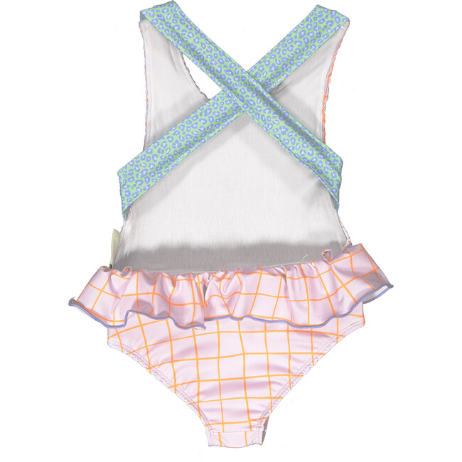 Lilac Squares Smocked Swimsuit - One Pieces - 2