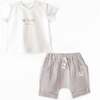 Shorts Happy Animals Outfit, Grey - Mixed Apparel Set - 1 - thumbnail