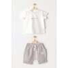Shorts Happy Animals Outfit, Grey - Mixed Apparel Set - 2