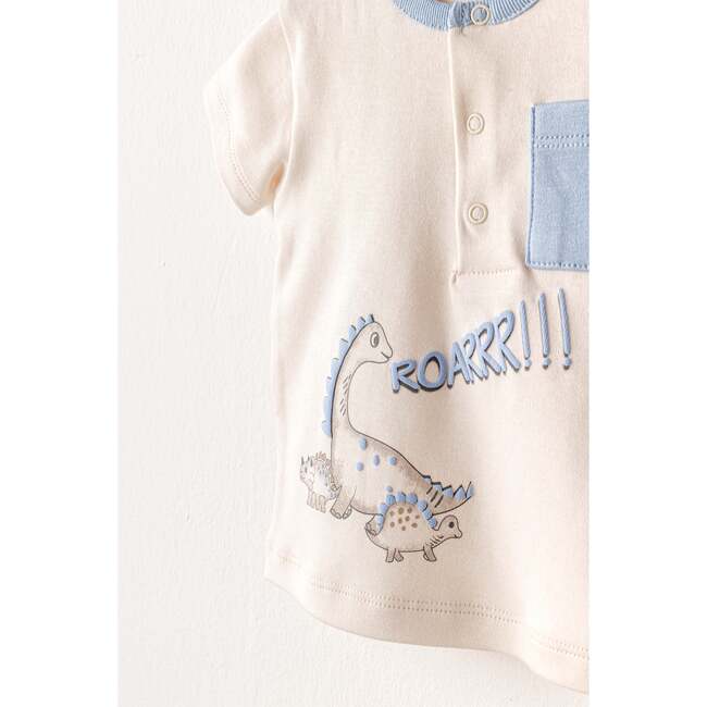 Shorts Dino Pocket T-Shirt Outfit, Blue - Mixed Apparel Set - 4