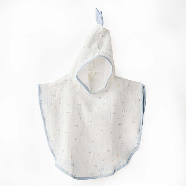 Ocean Muslin Poncho, White