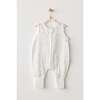 Ocean Sleeveless Muslin Romper, White - Rompers - 2