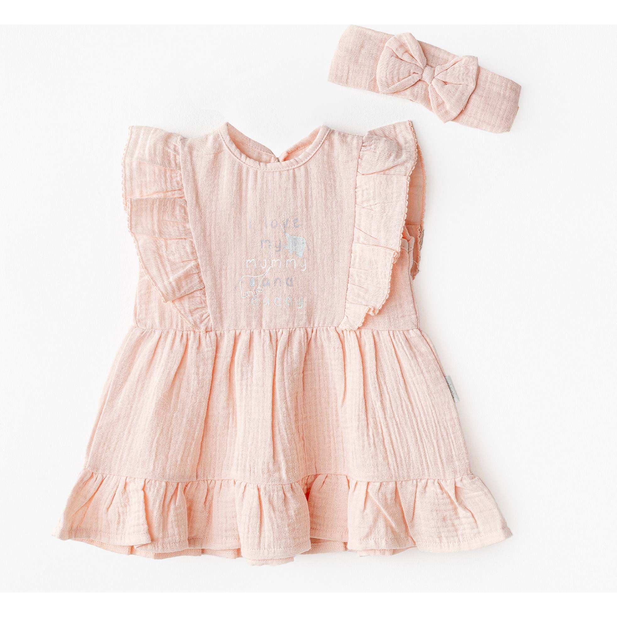 Love Family Muslin Band Set, Salmon - Mixed Apparel Set - 1