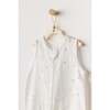 Ocean Sleeveless Muslin Romper, White - Rompers - 3