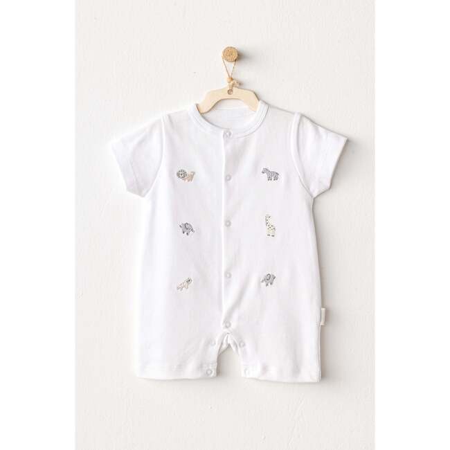 Little King Animal Romper, White - Mixed Apparel Set - 2