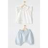 Cuddly Bunny Bear Shorts Set, Blue - Mixed Apparel Set - 2