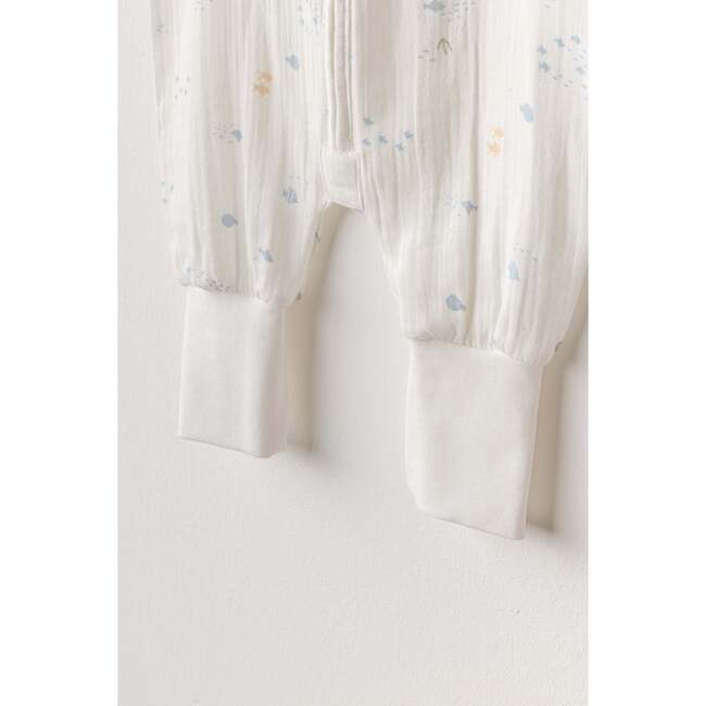 Ocean Sleeveless Muslin Romper, White - Rompers - 4
