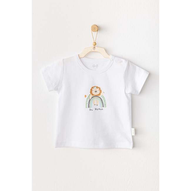 Casual Brave Lion T-Shirt, White - T-Shirts - 3