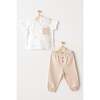 Pants Happy Animal Outfit, Beige - Mixed Apparel Set - 5