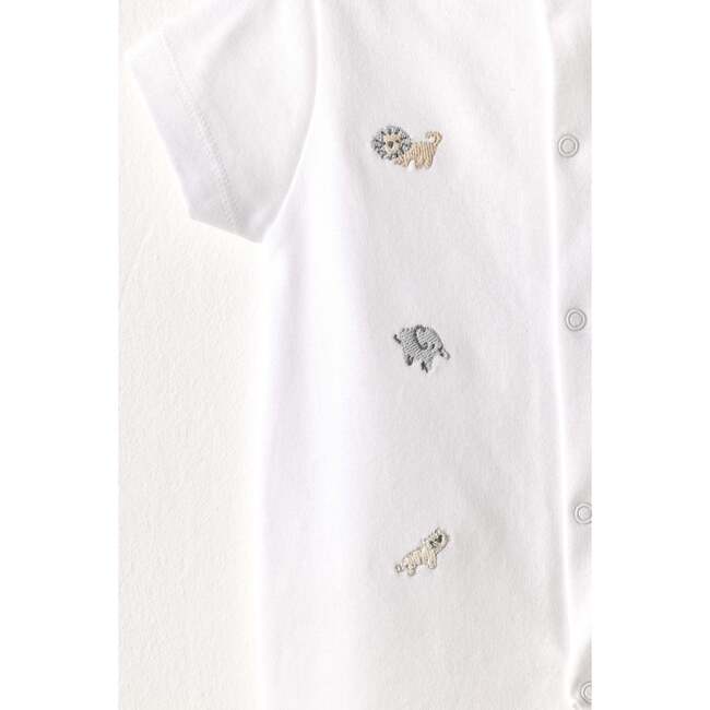 Little King Animal Romper, White - Mixed Apparel Set - 5